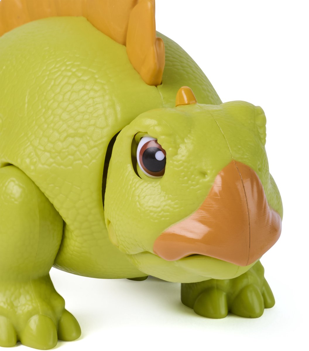 PAW Patrol - De Dino Film - Chase Roaring Pup Pals, bevat beweegbare speelgoeddinosaurus Stegosaurus van 10,1 cm met geactiveerde geluiden en Chase-actiefiguur — cadeau in Spellen & Speelgoed - foto 2