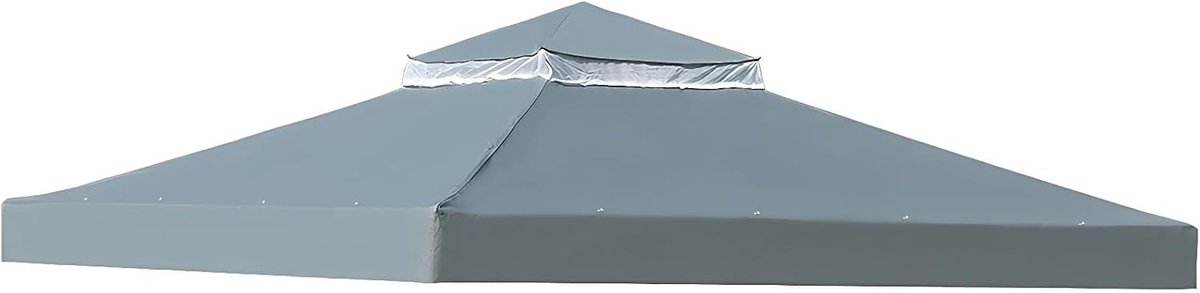 SnelShoppen - Dubbel Dak Luifel 3x3m - Waterdichte Polyester Pop-Up Paviljoenhoes met Geventileerd Gaas voor Tuin, Camping, Feesten en Buiten Events