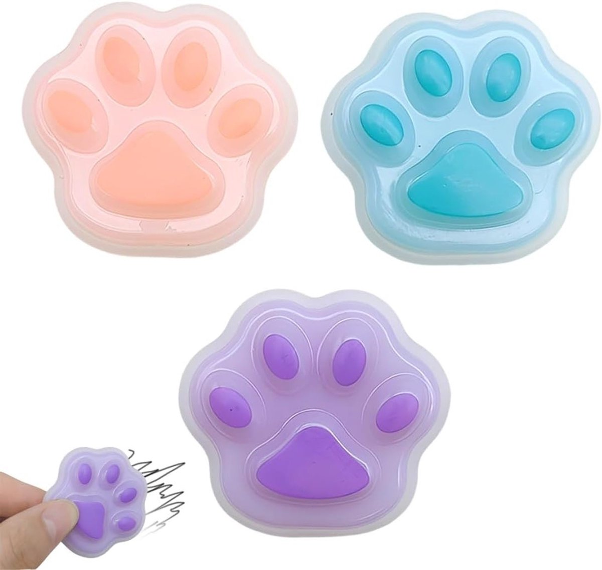 Gum in de vorm van kattenpootjes, uitwisbare gelpen en siliconen gum voor thermische inkt, schattig en praktisch voor kantoorbenodigdheden en creatief gebruik