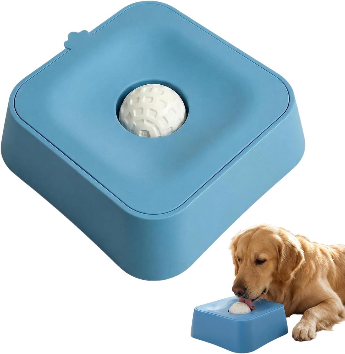 Hondenpuzzel - Lickmat Hond Slow Feeder - Voerbakken voor honden - Slow Feeder Bowl voor Honden en Katten - voerbak hondAntikantelbareHondenlangzaamvoerbak - voor Yoghurt, Bottenbouillon & Pindakaas – Blauw