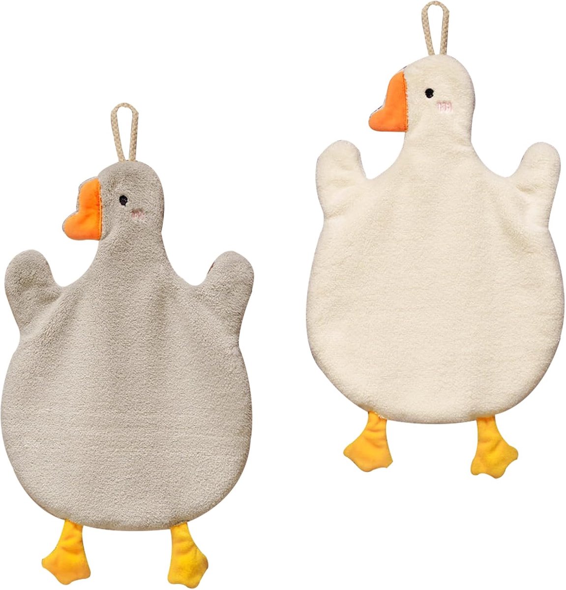 SnelShoppen - 2x Kinderen Handdoeken Schattige Dieren Microvezel Sneldrogende Gezichtsdoeken Met Ophanglus Voor Keuken En Badkamer