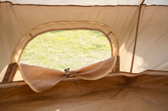 FloraGrace Tent - Ruim 3 Tot 4 Persoons - 300 X 300 X 200 Cm - Polyester - Beige - Familie Kamperen En Glamping - Met Insectenwerende Netten — afbeelding 5