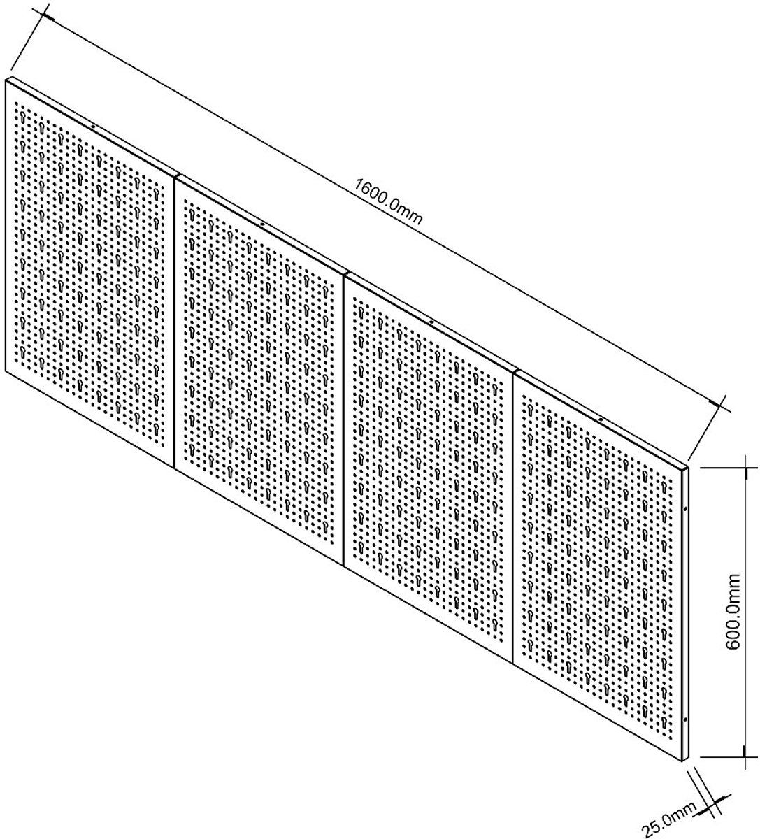 Vente-unique Geperforeerd paneel in staal - B160 x H60 cm - Grijs BRICANO