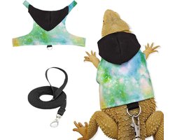 Hoodie en Harnas voor Hagedissen en Reptielen - Ideaal voor Buitenactiviteiten en Comfortabel Draagcomfort