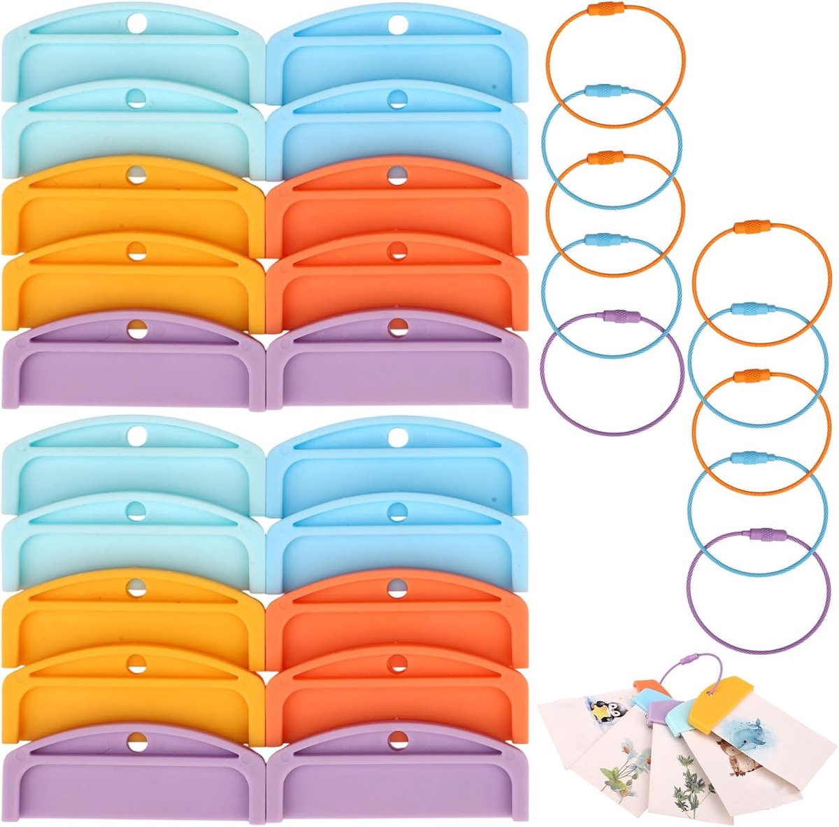 SnelShoppen - Card Holder voor Yoto, Draagbare en Herbruikbare Plastic Kaartenhouder met 5 Ringlussen, Praktische Reisaccessoires voor Kinderen, Multi