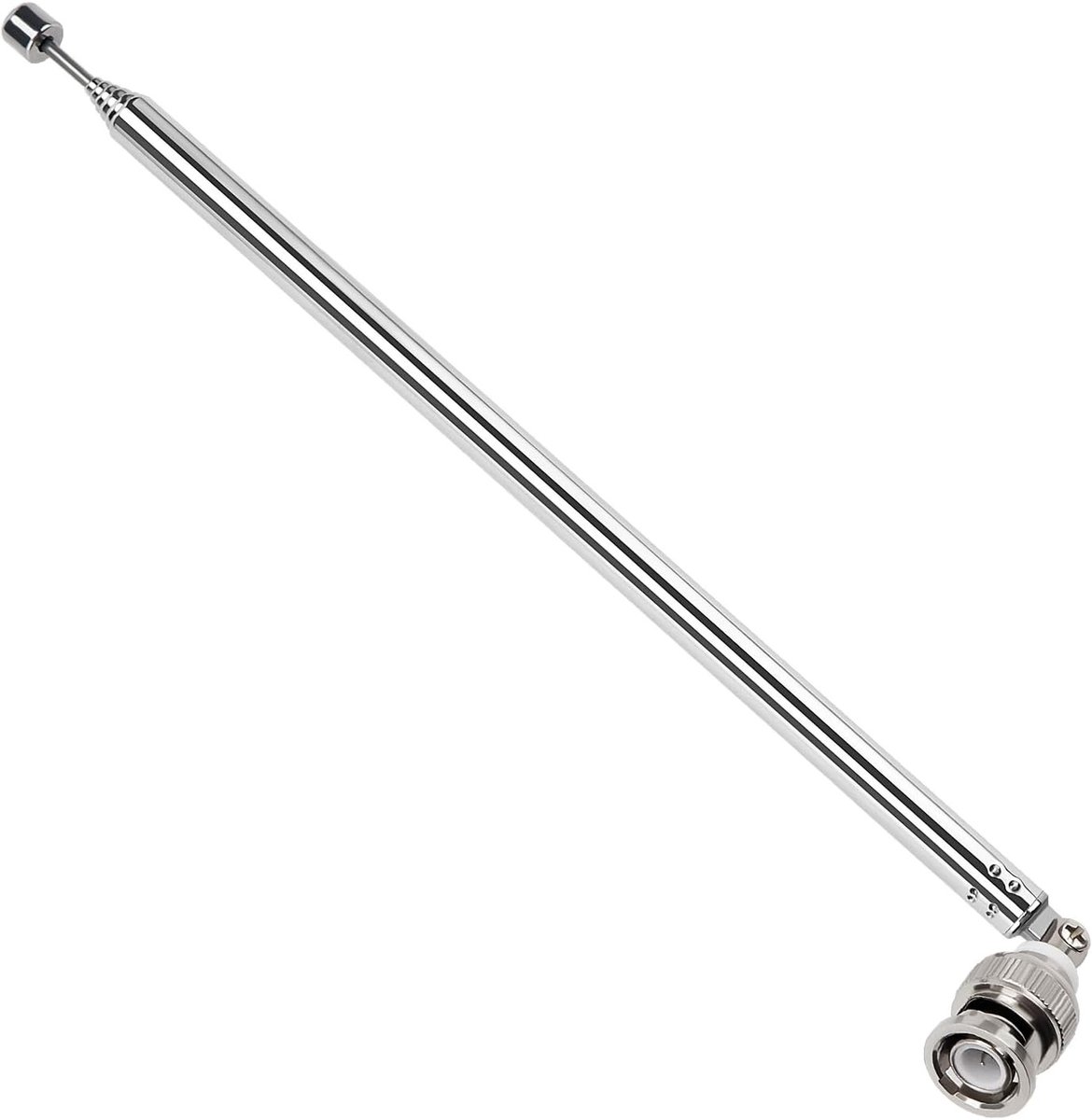 100 cm 7-delige telescopische antenne voor FM en DAB radio, vervangende antenne met BNC connector voor optimale ontvangst