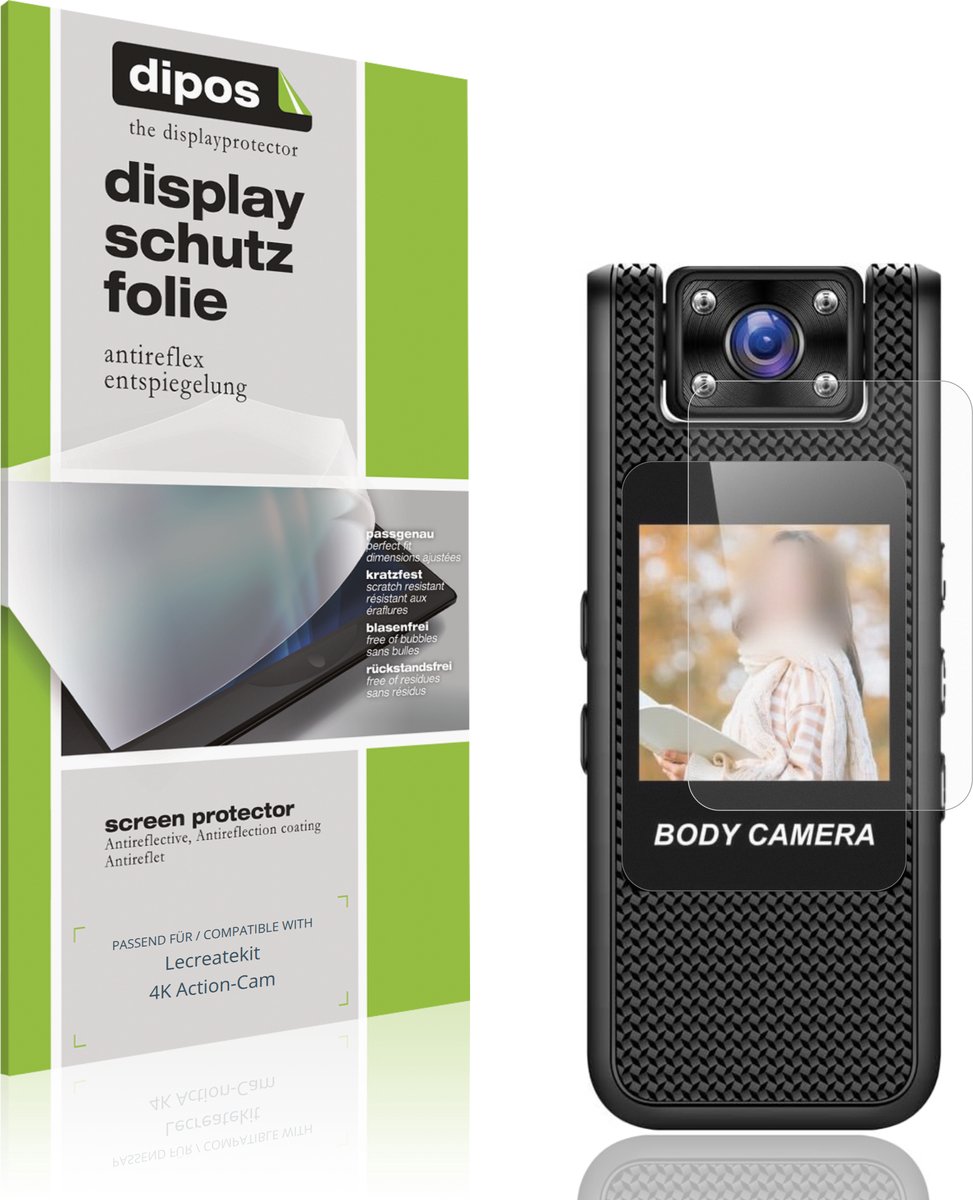 dipos – 4x Matte Beschermfolie geschikt voor Lecreatekit 4K Action-Cam | Krasbestendige & antireflecterende Screenprotector Ultra-Thin