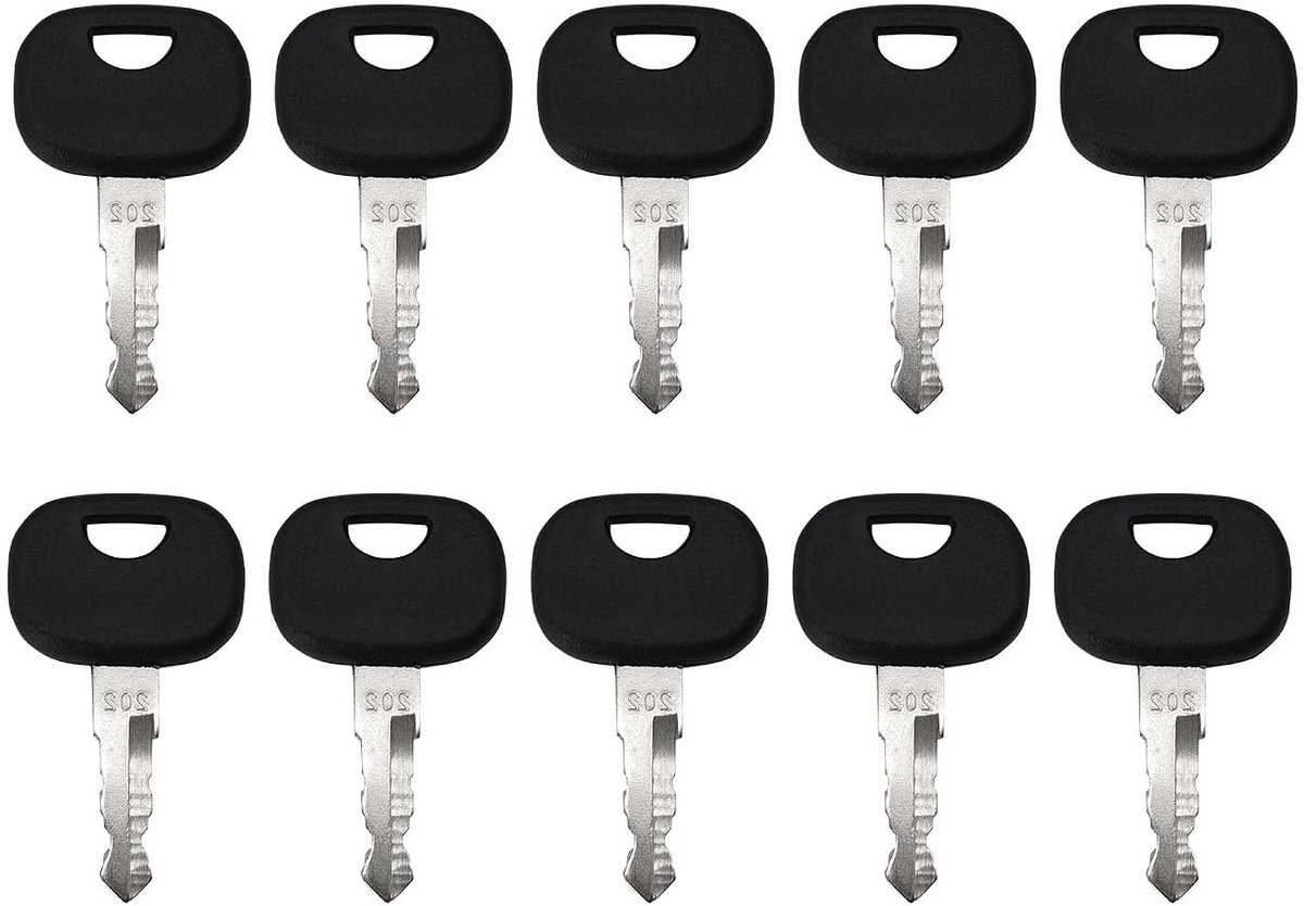 Set van 10 zware startsleutels voor graafmachines en zware apparatuur, vervangende sleutels voor optimale prestaties