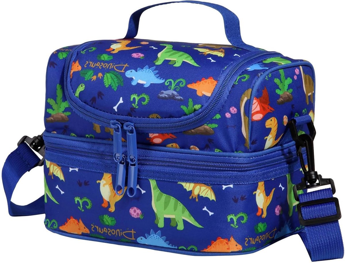 Leuke geïsoleerde lunchtas voor kinderen met kleine capaciteit, ideaal voor bento-boxen en koeltassen, geschikt voor jongens en meisjes met dino-thema