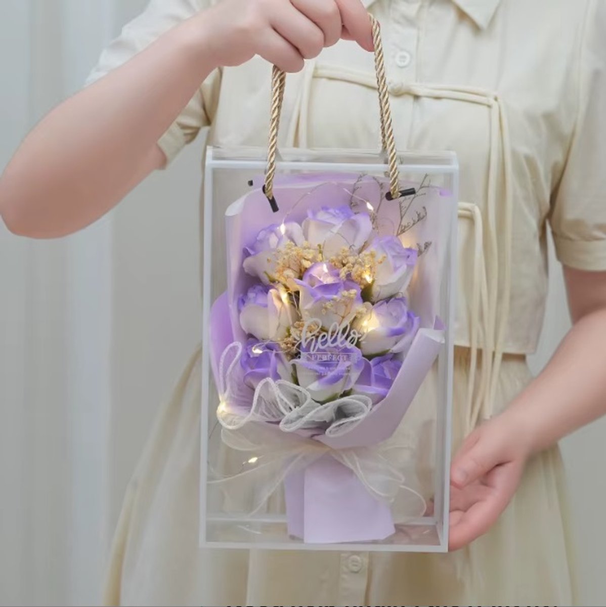 ZEEP Bloemen geschenkverpakking best wishes inclusief verlichting