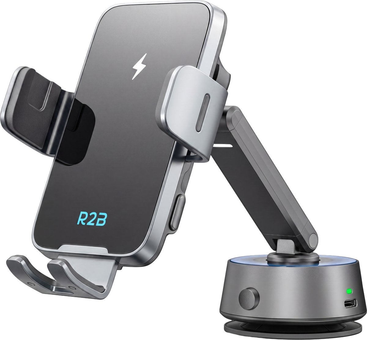 R2B Telefoonhouders Auto Zuignap met Draadloze Oplader & Elektrische Vacuüm Zuignap - Raam/Dashboard - Dashboardpad - GSM Houder Auto - Autohouder - Telefoonhouder Auto - Mobiel Houder Auto - Telefoon Houder - Auto Telefoonhouder - Phone Holder Car