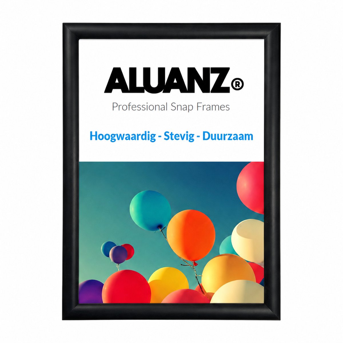 ALUANZ Kliklijst Zwart B1 (70x100cm) Aluminium - Wissellijst- Posterlijst - Fotolijst - Inclusief Beschermfolie
