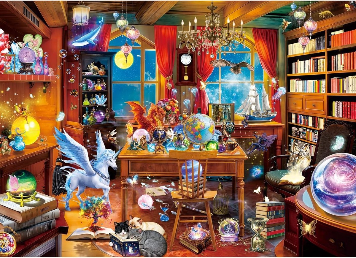 Interactieve 1000-delige puzzel voor volwassenen en gezinnen, klassiek cadeau voor puzzelliefhebbers en magische momenten