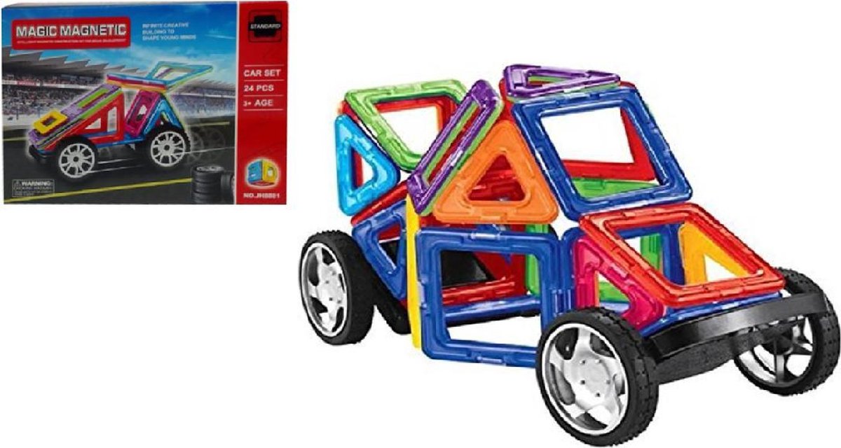 Marine Supermarkt hoop Magnetische Bouwblokken 24 Delig Auto Set | Magnetisch Speelgoed Voor  Kinderen... | bol.com