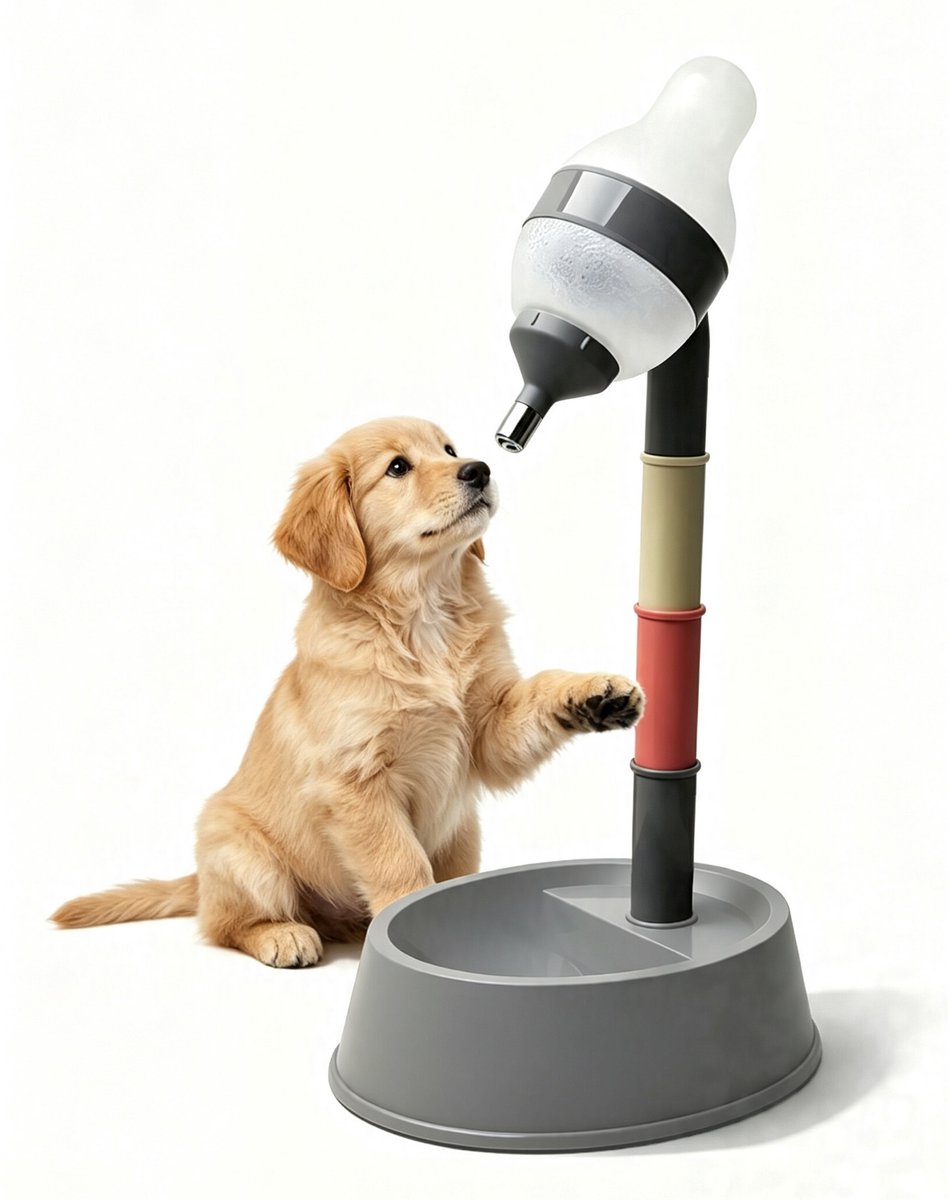 Honden Drinkbak - Katten Drinkbak Met Waterreservoir - Verhoogde Automatische Drinkbak Voor Huisdieren - 600ml Waterdispenser Met Verstelbare Hoogte En Anti-Mors Systeem - Voor Puppy Katten En Kleine Honden - Grijs