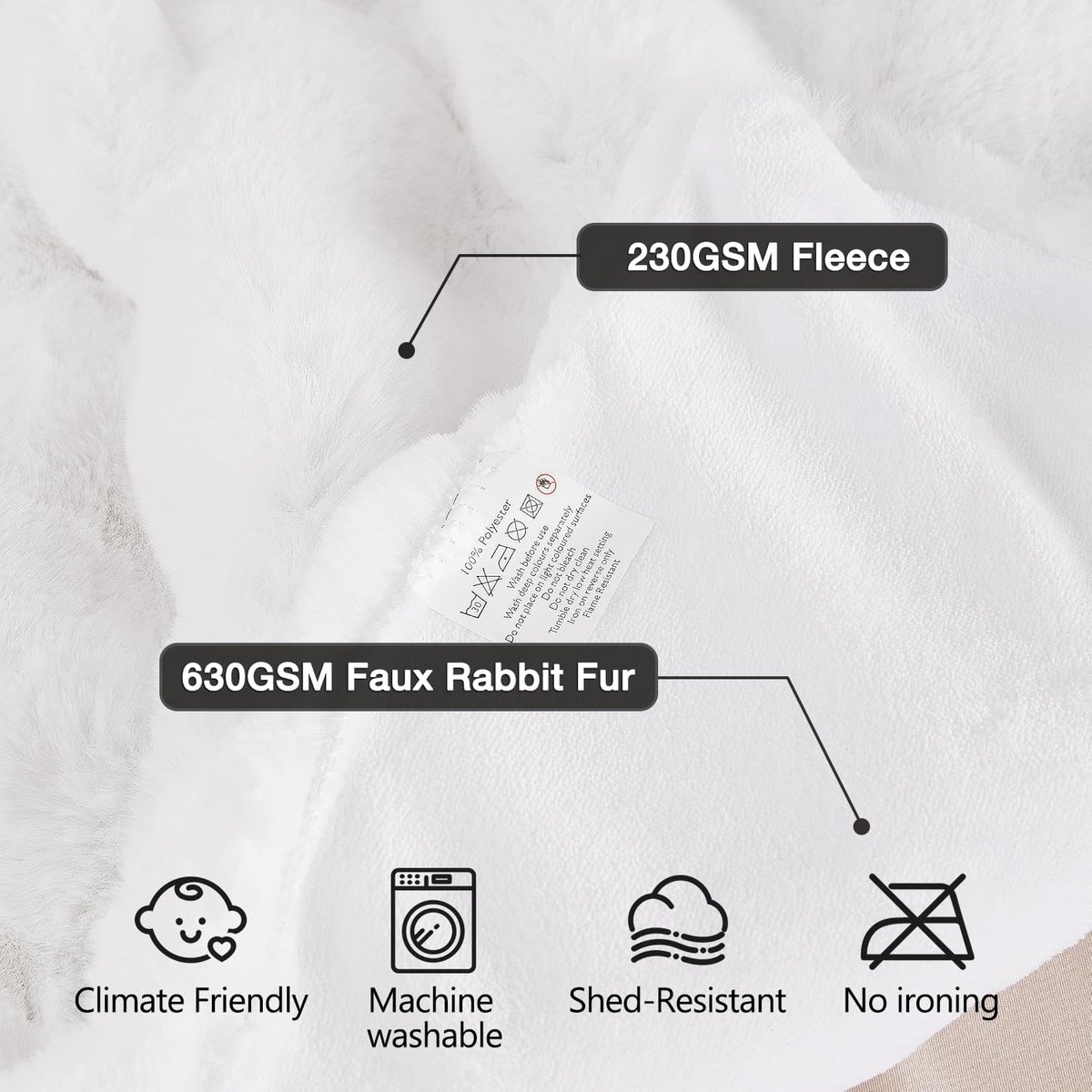 Dailygoods- Deken 130x150 cm - Fluffy Woondeken - Zacht/Comfortabel - Ademend/Materiaal - Huidvriendelijk/OEKO-TEX - Geschikt voor alle seizoenen