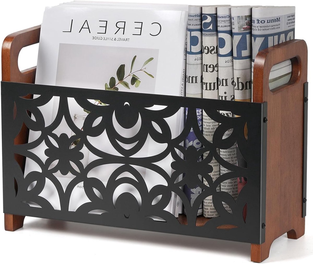 Moderne Krantenhouder en Tijdschriftenhouder voor Thuis en Kantoor, Opbergmand en Magazine Collector, 33 x 24 x 13 cm, Stijlvol en Functioneel