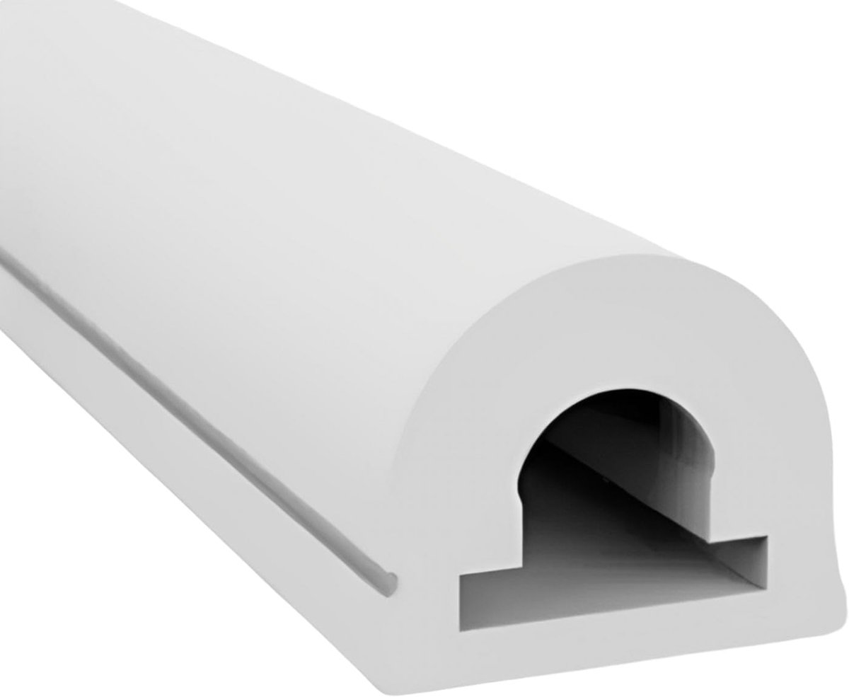 SnelShoppen - Flexibel Siliconen Profiel voor LED Strips tot 10mm Breed, 270° Lichtstraling, Semi-Ronde Vorm 15mm x 13mm, Geschikt voor Buiten, Wit