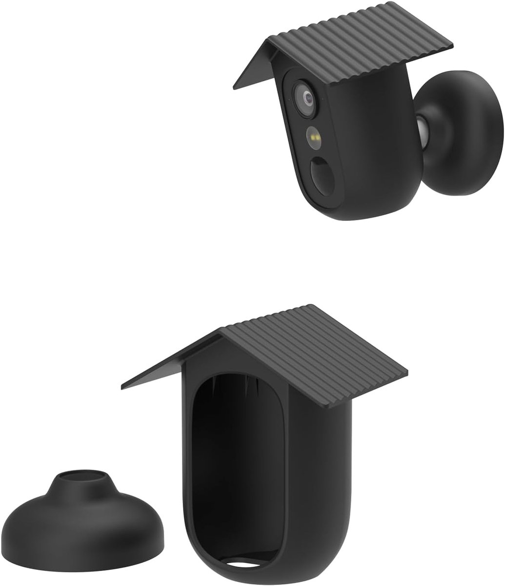 SnelShoppen - Siliconen hoes voor eufyCam C35, weerbestendige beschermhoes, zwart, 1 stuk, ideaal voor buitengebruik, cameraaccessoires, duurzame sili