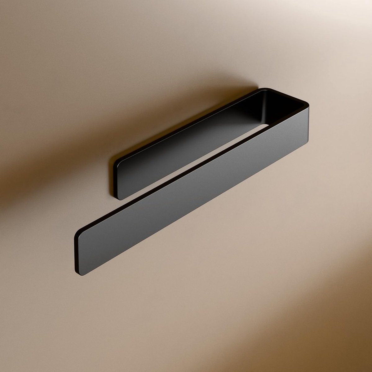SnelShoppen - Towel holder zonder boren - RVS handdoekhouder met 3M tape - 22 cm zwart - Ideaal voor badkamer, keuken en toilet