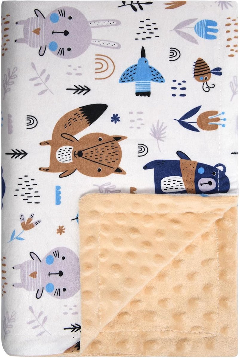SnelShoppen - 100 x 75 cm Babydeken, Newborn Cuddly Blanket, Geschikt voor Jongens en Meisjes, Ideaal als Kraamcadeau, Voor Kruik, Wieg en Babybedden