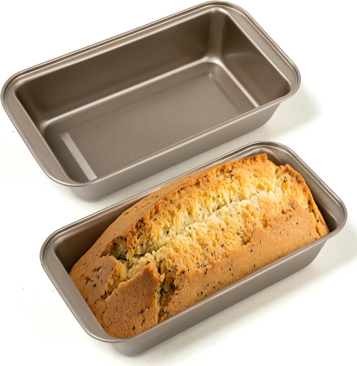 SnelShoppen - 2 x Brood De Mie Bakvormen - Cakevorm, Brood Bakvorm - Perfect voor Brood, Taarten, Toast en Zoetigheden - Duurzaam Carbonstaal, Antiaan