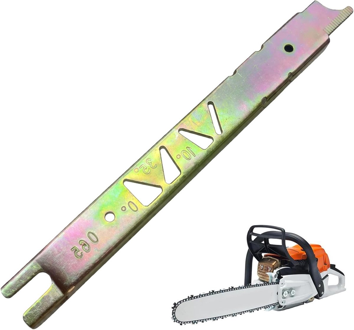 Dieptebegrenzer voor motorzagen, professionele vijlmeter voor kettingonderhoud, precisie en duurzaamheid, geschikt voor 1/4", 3/8", .325" deling, gemaakt van gehard staal