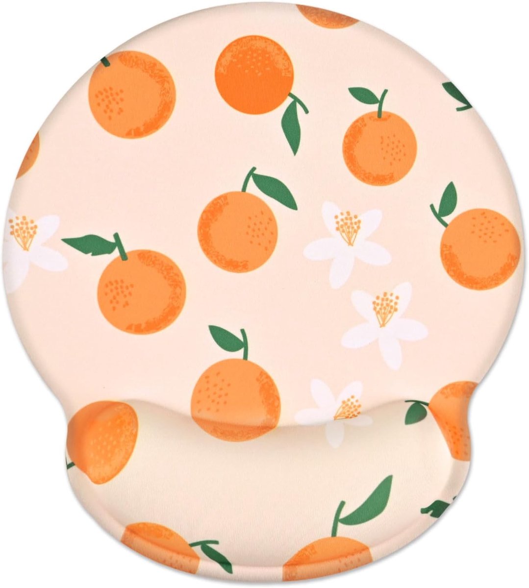 SnelShoppen - Ergonomische Muismat met Polssteun, Geheugenfoam, Antislip Silicone Onderkant, Fruitpatroon, Ideaal voor Thuis en Kantoor, 22.5x25x2.3cm
