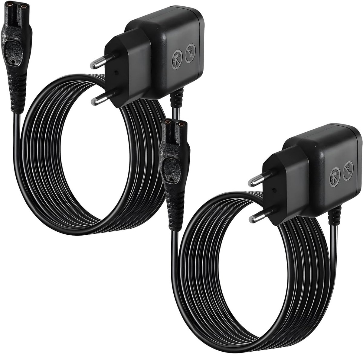 Oplaadkabel voor 15 V scheerapparaat - Vervangende netadapter voor elektrisch scheerapparaat, baardtrimmer en scheeraccessoires, ideaal voor thuis en op reis