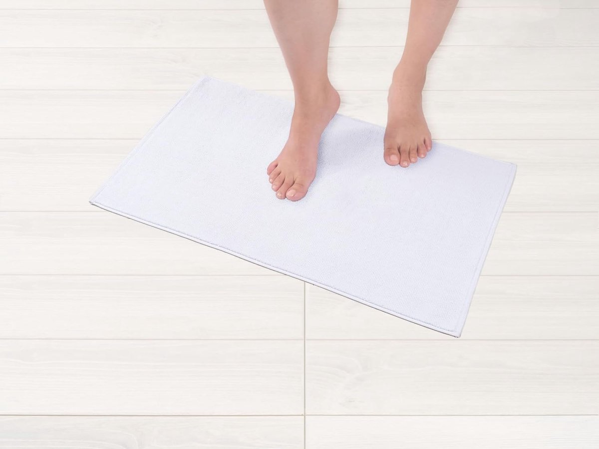 SnelShoppen - 100% Katoenen Antislip Badmat 43x61cm - Absorberend, Sneldrogend en Wasbaar - Comfortabele Voetmat voor Badkamer en Toilet