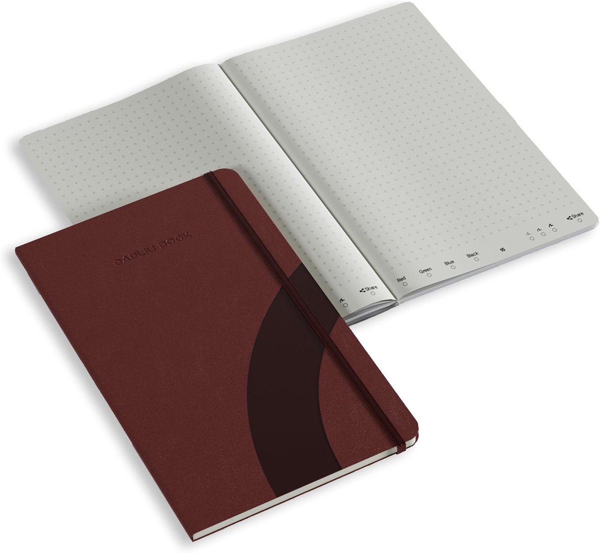 SnelShoppen - A4 Notepad met Dabliu Pen, Eco-Vriendelijk, Blauw Faux Leer, Slimme Functies, 80 g/m², Perfect voor Notities, Ideeën en Tekenen