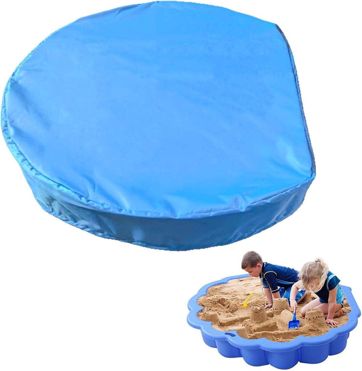 SnelShoppen - Waterdichte Sandpit Cover 102x19 cm - Oxford Stof - Blauw - Perfect voor Tuin, Balkon, Kinderen, Sandpit, Sand Shell, Bescherming tegen