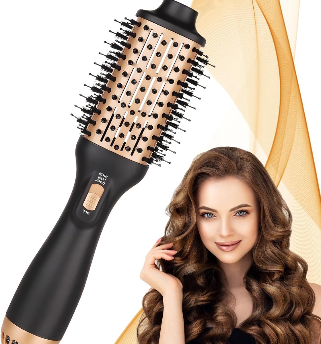 Hete Lucht Borstel - Haarstyling Tool - Haar Drogen Stylen - 4-in-1 Functie - 1000 Watt - Zwart