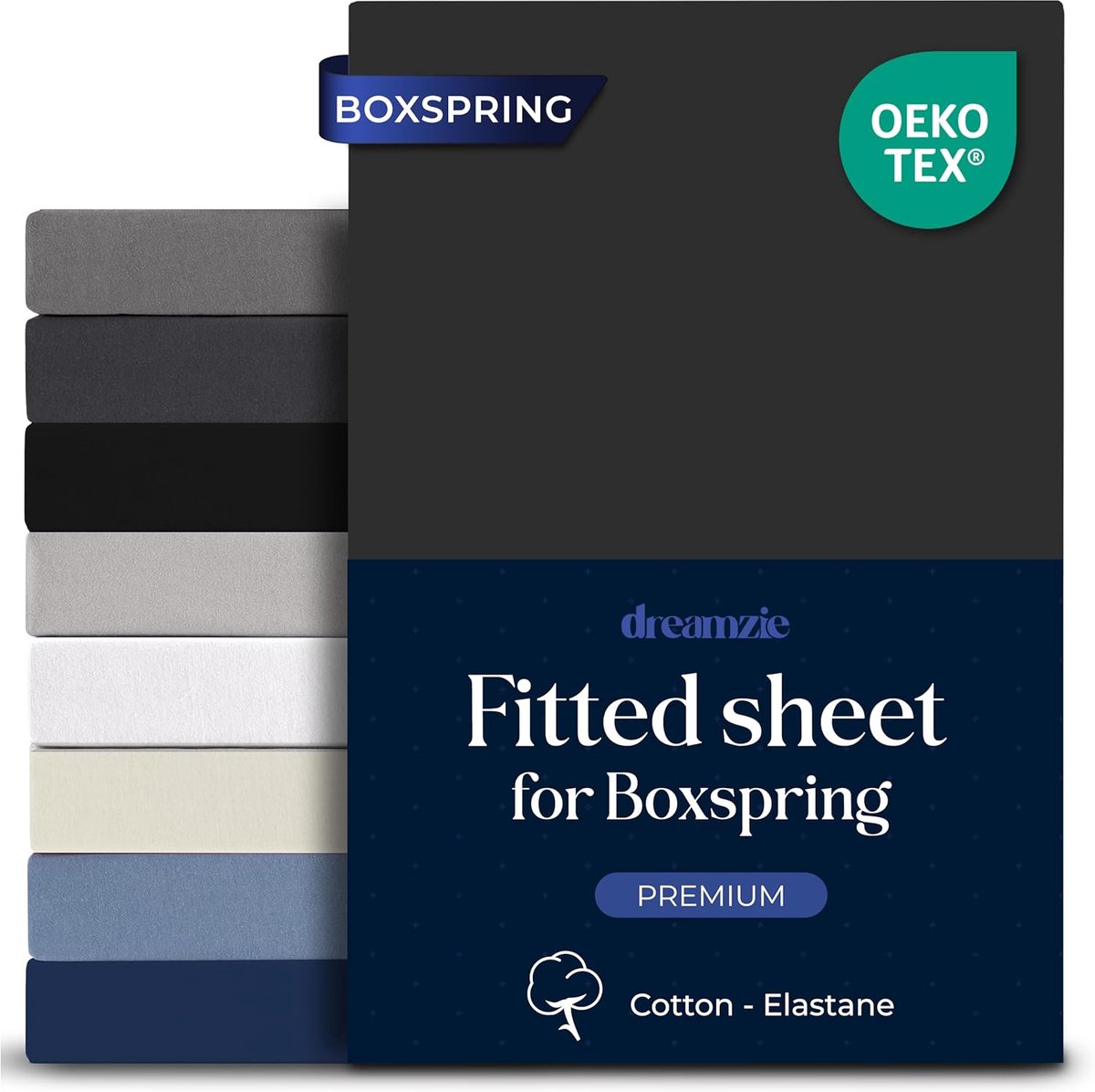 SnelShoppen - Fitted Sheet 160x200cm - Premium Comfort Stretch Katoen - 40cm Diepe Hoek Voor Dikke Boxspring Matrassen - Oeko-Tex Gecertificeerd - Don