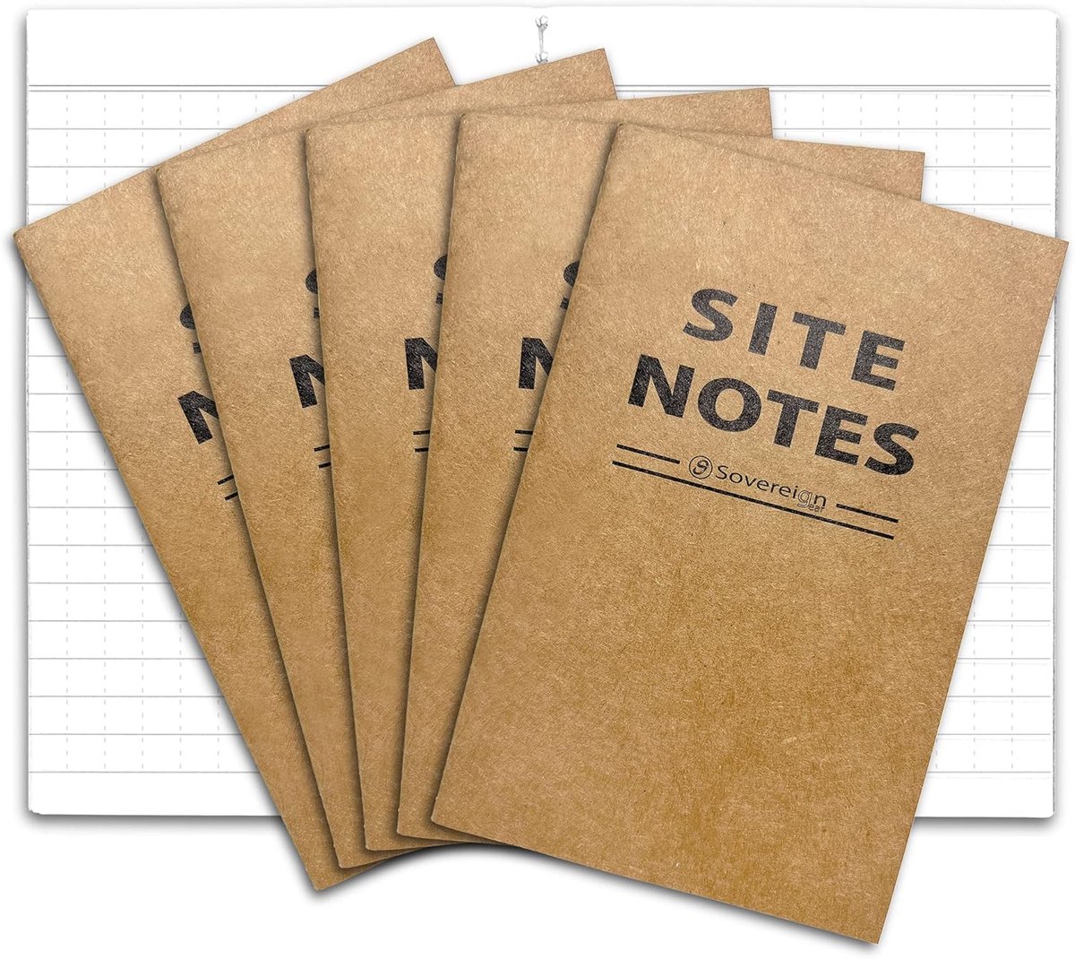 SnelShoppen - Field Notebooks 5 Pack | Kleine Notitieboekjes, 48 Pagina's, Wit Papier, Bruine Kartonnen Kaft, Ideaal voor Ingenieurs en Landmeters