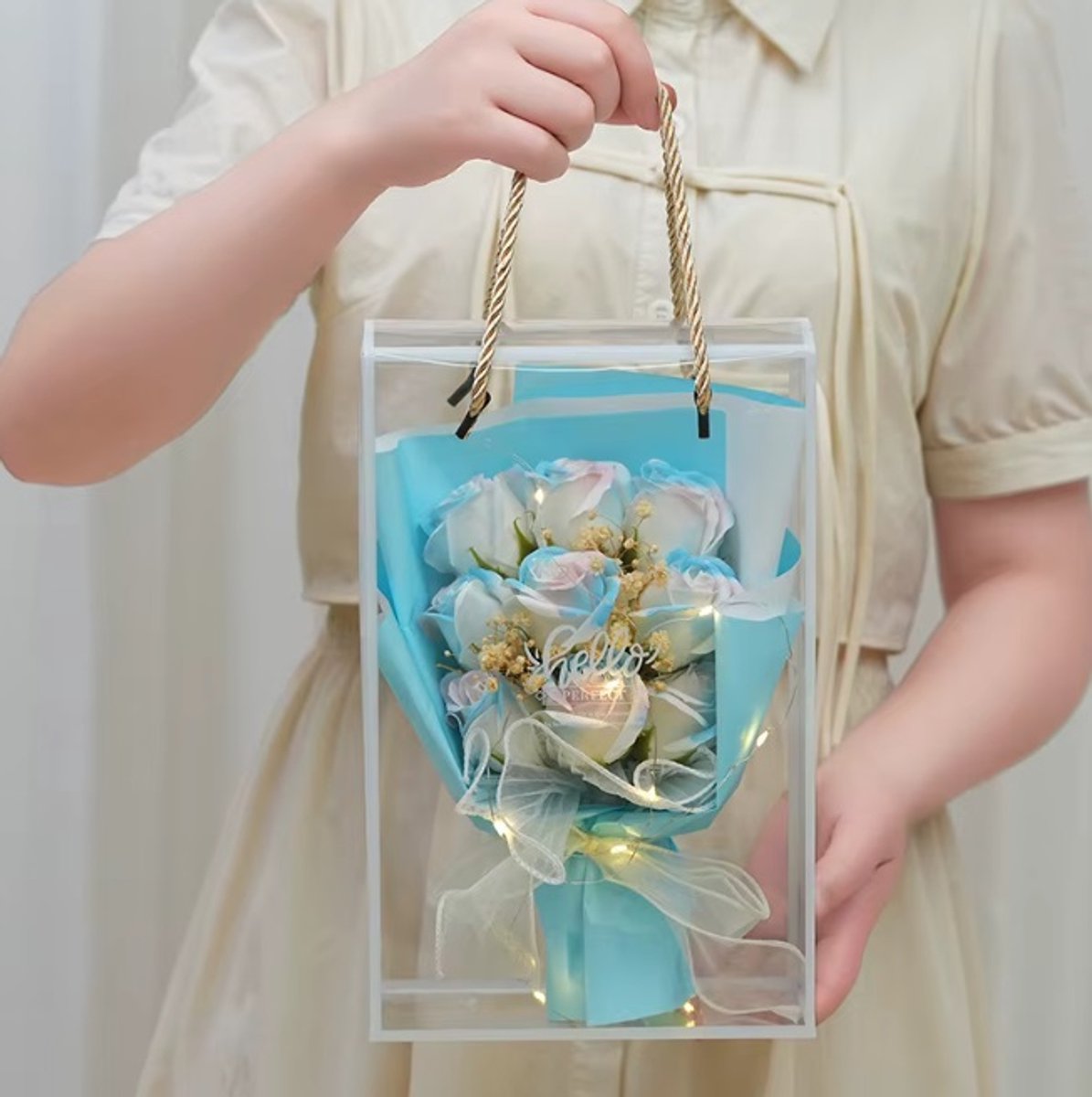 ZEEP Bloemen geschenkverpakking best wishes inclusief verlichting