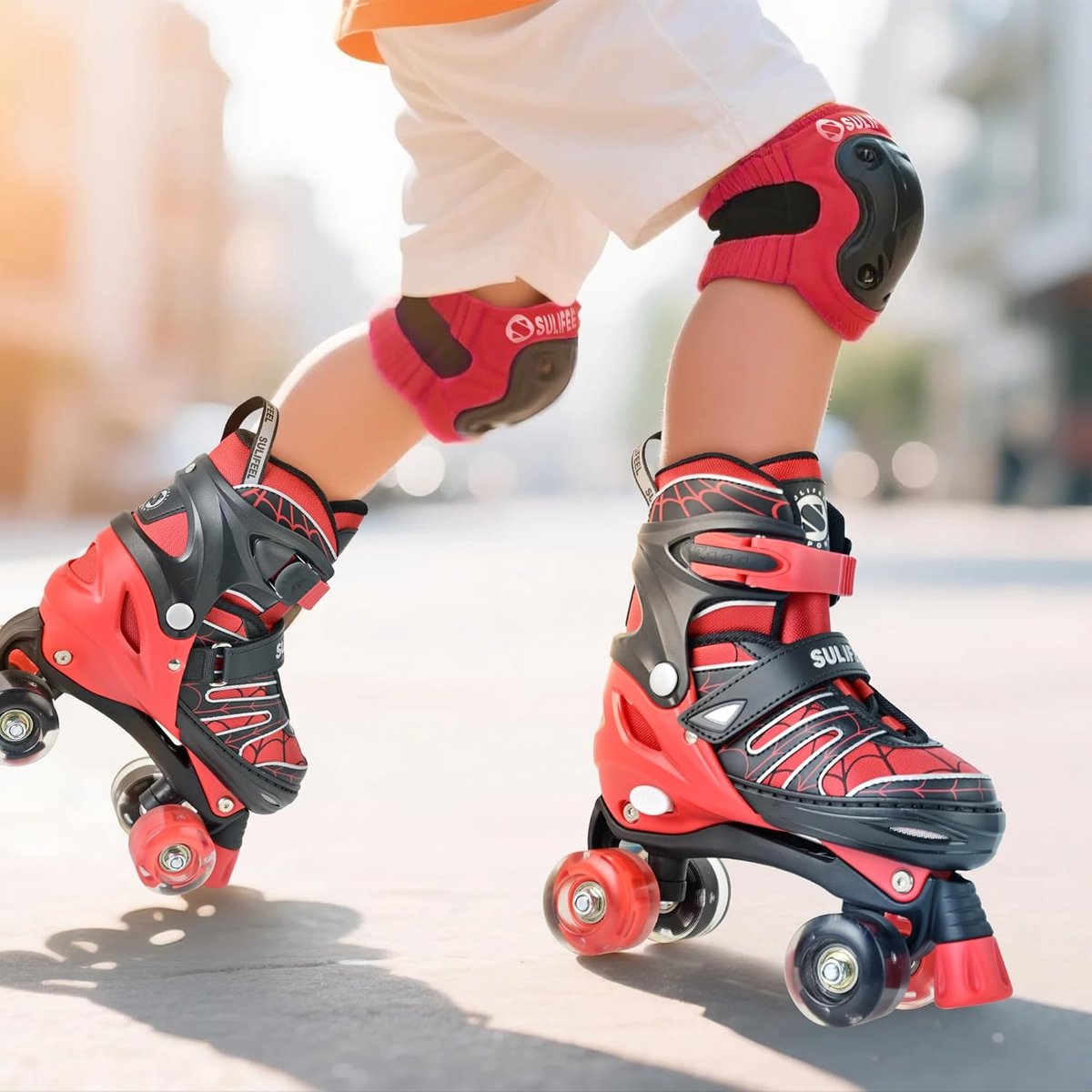 SnelShoppen - Verstelbare Kinder Inline Skates voor Jongens 3-5, 5-8, 6-12 Jaar - 4 Maten, Verlichte Wielen, Perfect voor Beginners, Binnen en Buiten