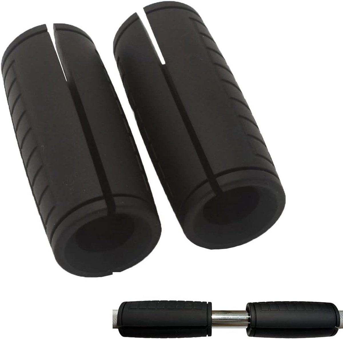 SnelShoppen - Thick Bar Adapter voor Standaard Dumbbells, Pull-Up Bar en LAT Pull Down Cable Machine - Duurzame Siliconen Rubber Dumbbell Handgrepen -