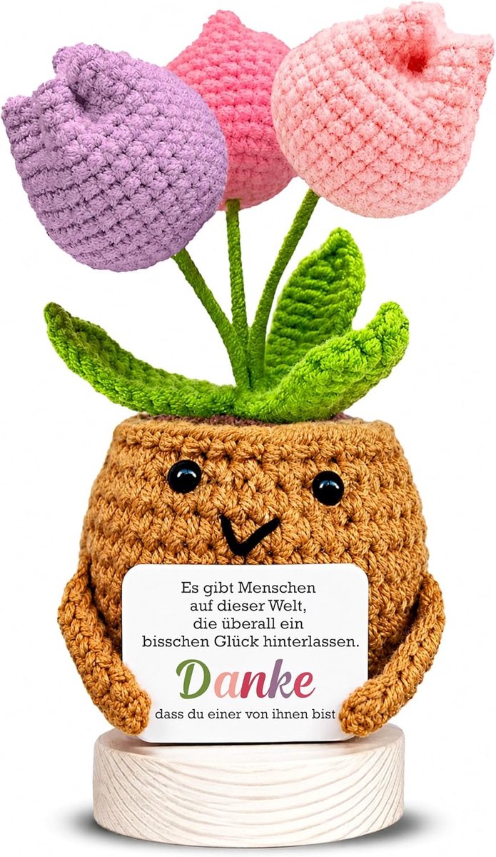 SnelShoppen - Romantische Gehaakte Tulip, Love Gift voor Hem en Haar, Perfecte Verjaardagscadeau voor Vrouw, Man, Vriendin, Vriend, Valentijnsdag Gesc