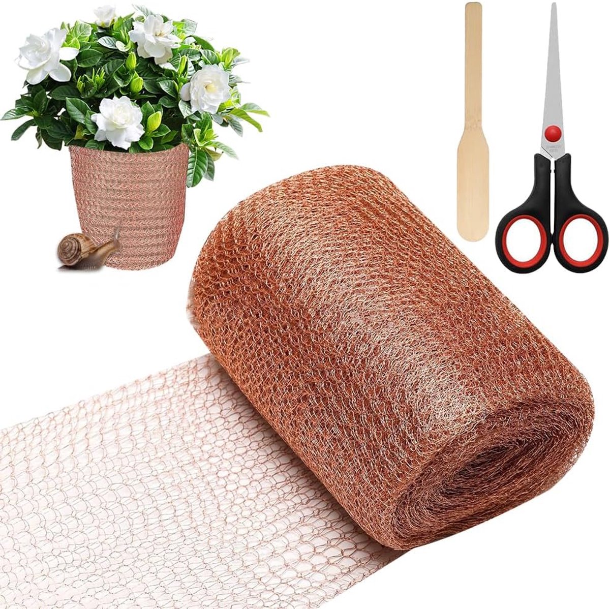 SnelShoppen - Snail Net 12.7 cm x 10 m, Duurzaam Koper Net voor Tuin en Huis, Bescherming tegen Slakken, Ongedierte en Vogels