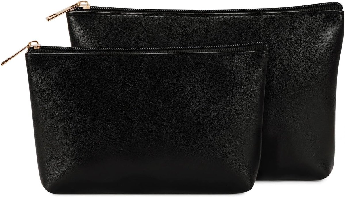 Handtas en Portemonnee Set van 2, Vegan Leer, Draagbare Make-up Tassen voor Vrouwen met Rits, Perfect voor Reizen en Organiseren