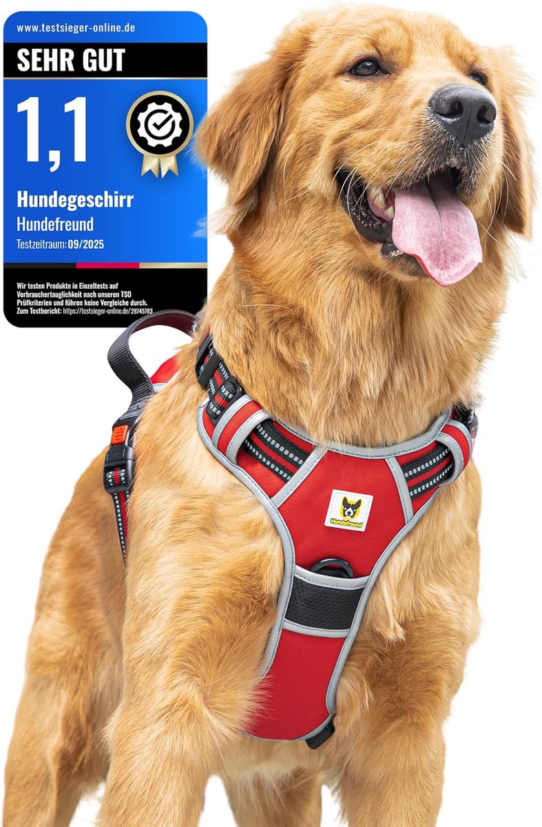 SnelShoppen - Hondenharnas voor Kleine Honden - Reflecterend, Gevuld & Verstelbaar - Anti-Trek Harnas met Handgreep & 3 Veiligheidskluizen - Veilig Wa