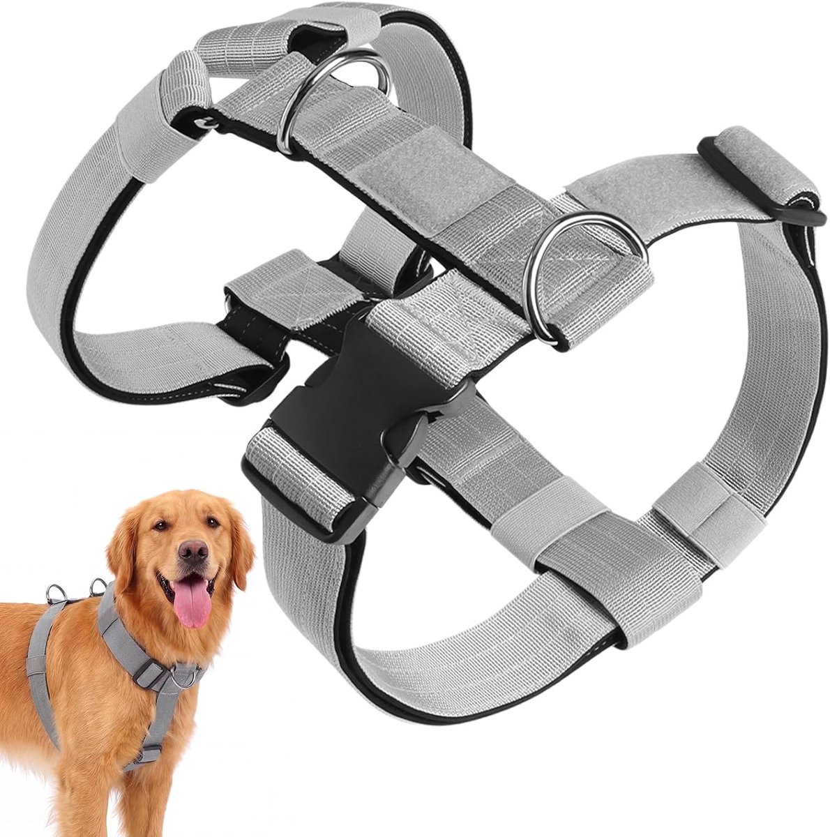 SnelShoppen - Dog Harness Anti Pull, Verstelbare Borstharness, Geen Verstikking, Anti-Trek Harnas voor Honden met Voorclip, Zacht Gevoerd, Voor Middel