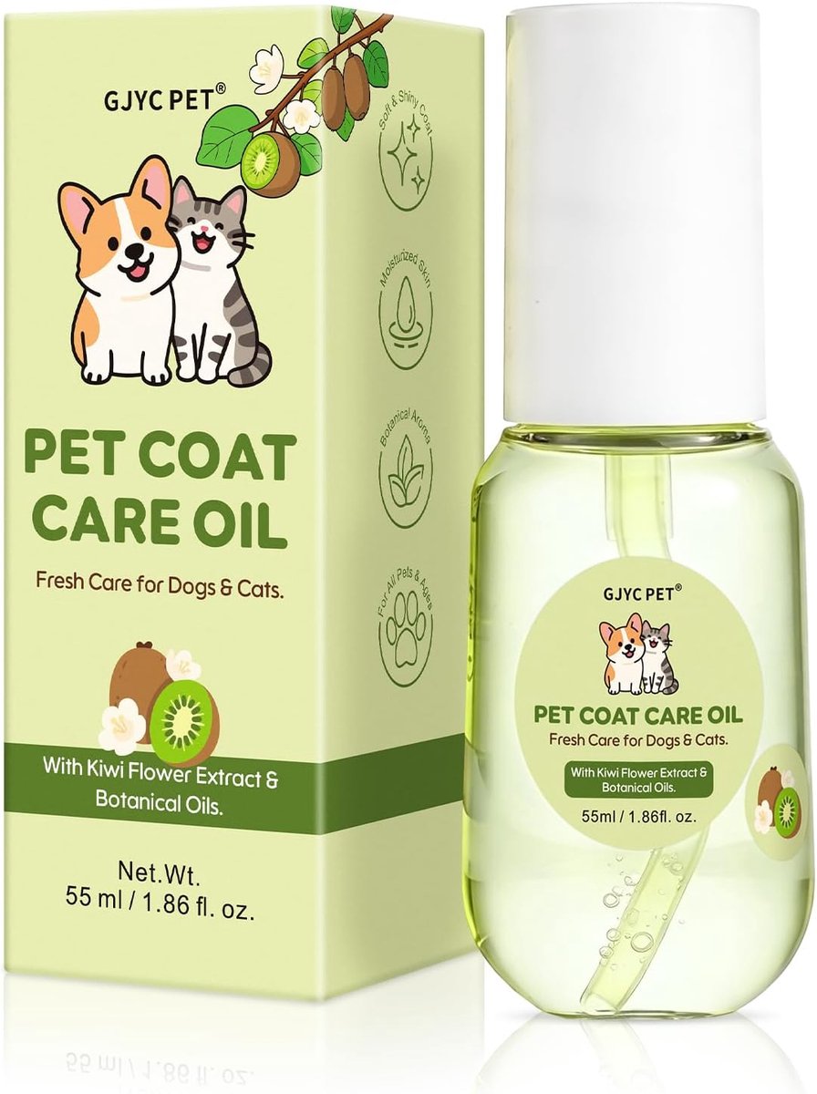 SnelShoppen - Coat Care Oil voor Honden en Katten – Leave-in Conditioner zonder Spoelen – Hydraterende Verzorgingsolie, Ontklittend & Natuurlijke Glan