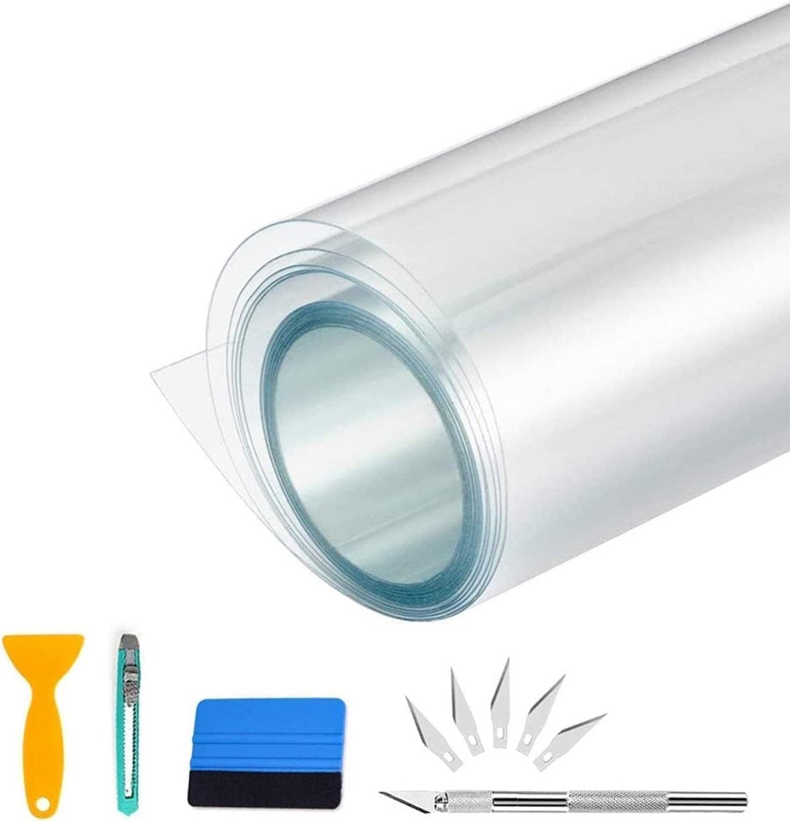 SnelShoppen - CompraFun Car Film, Zelfklevende Autoprotectiefilm, Doorzichtig, Krasbestendig, Bubble-Free, Inclusief Installatieaccessoires, 30 x 300