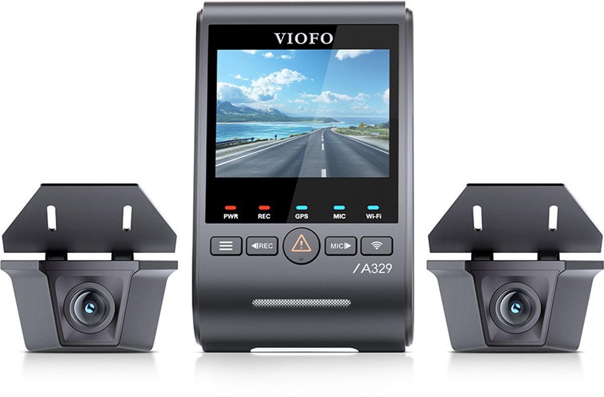 VIOFO A329WW 3CH - 4K Dashcam Vrachtwagen - 3 Camera's - GPS - WiFi 6 - Sony STARVIS 2 - 2 Waterdichte Camera's - Parkeermodus