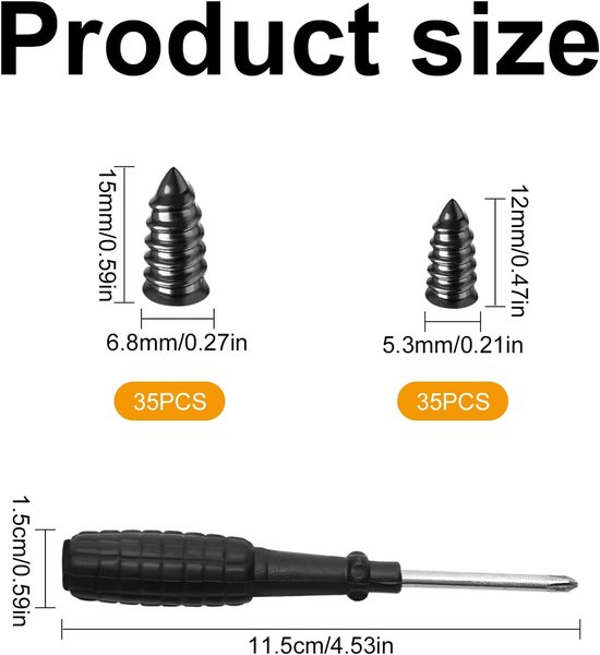 Vacuüm Bandenreparatieset met 70 Stuks Nagels en Schroevendraaier — afbeelding 5