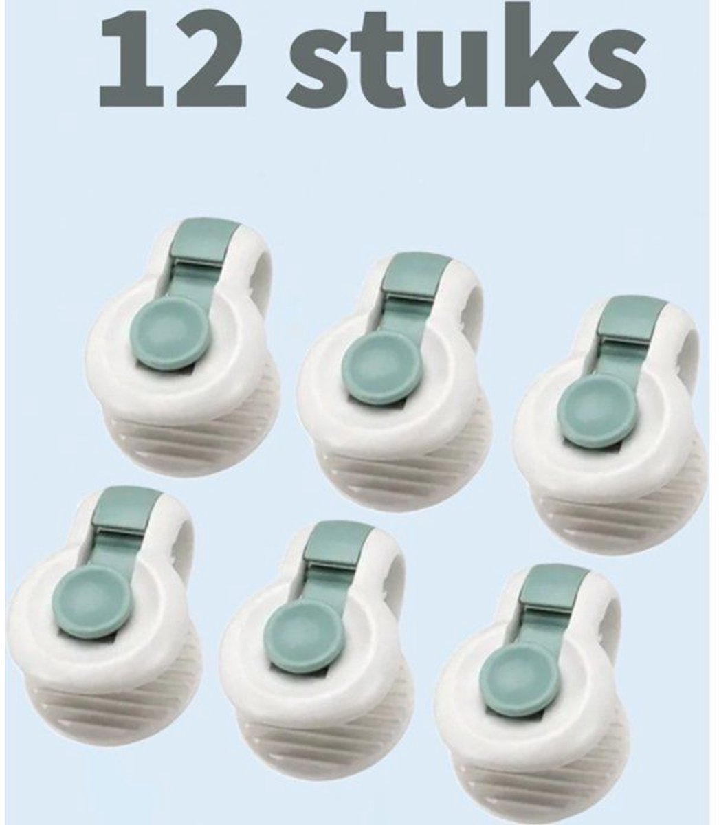 Stevige dekbedovertrekclips - Dekbedovertrekclips - Dekbedovertrekclips - 12-pack - Wit / Label