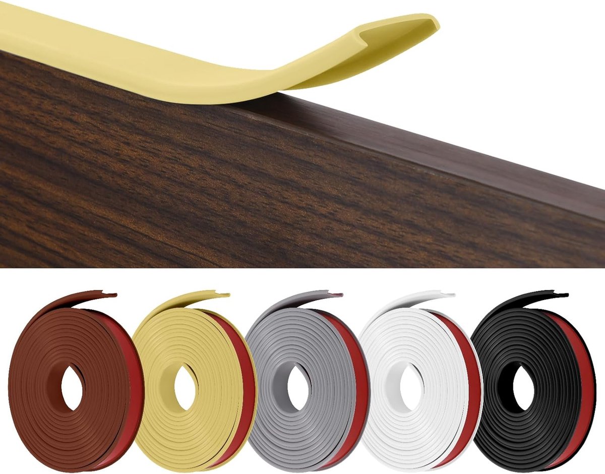 SnelShoppen - U Vormige Zelfklevende Soft Plinten Tape voor Keuken Badkamer Meubels - Flexibele TPE Vouwrand Bescherming voor Kast Randen Einde Tafel