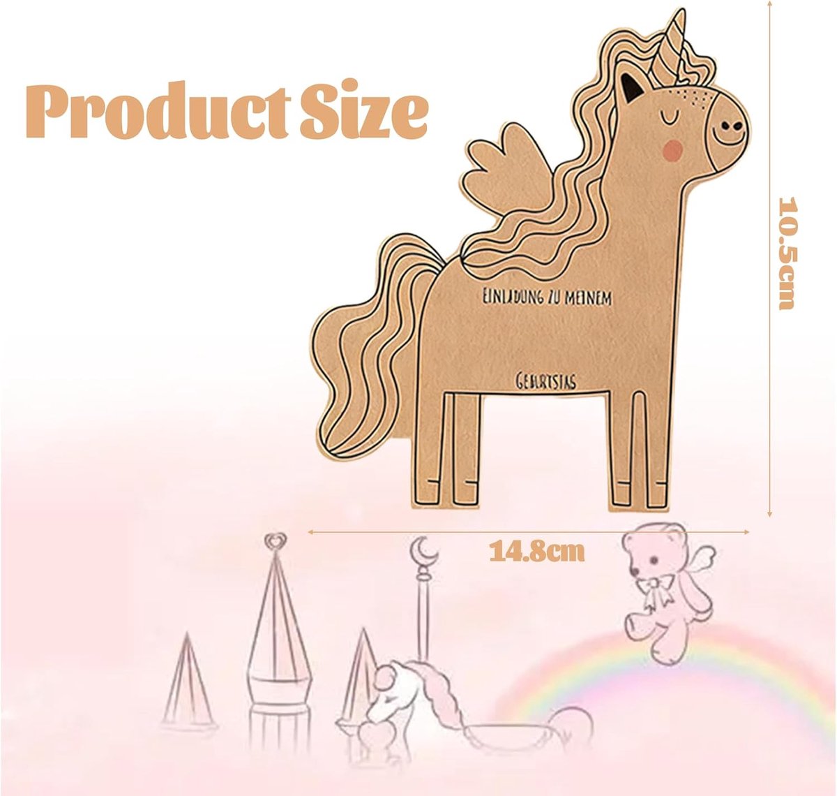 SnelShoppen - La Licorne Uitnodigingskaarten Set, 12 Verjaardagskaarten met Enveloppen, Unicorn Thema, Hoogwaardige Dubbelzijdige Print, Feest, Verjaa